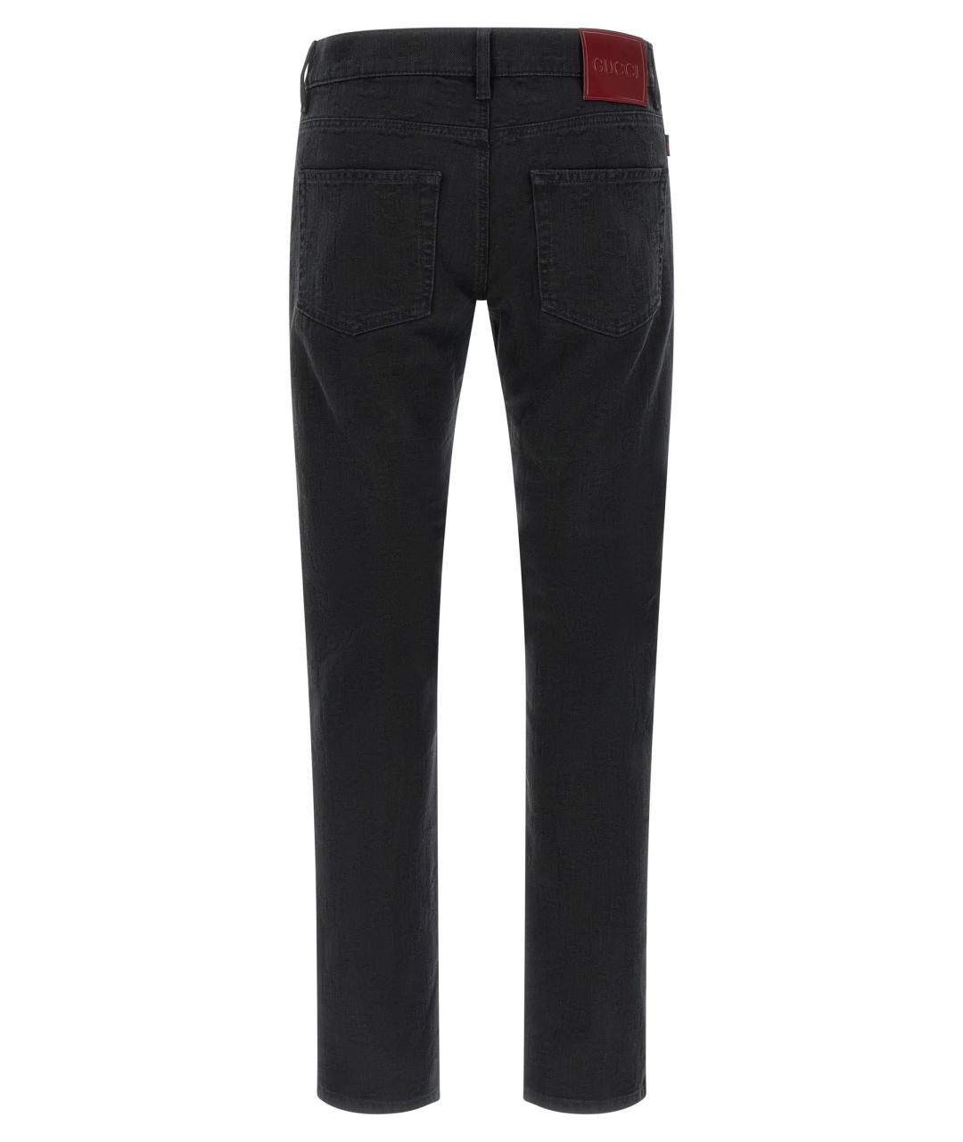 GUCCI Черные хлопковые прямые джинсы, фото 2