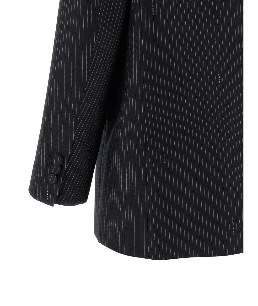 FENDI Темно-синий шерстяной жакет/пиджак, фото 4