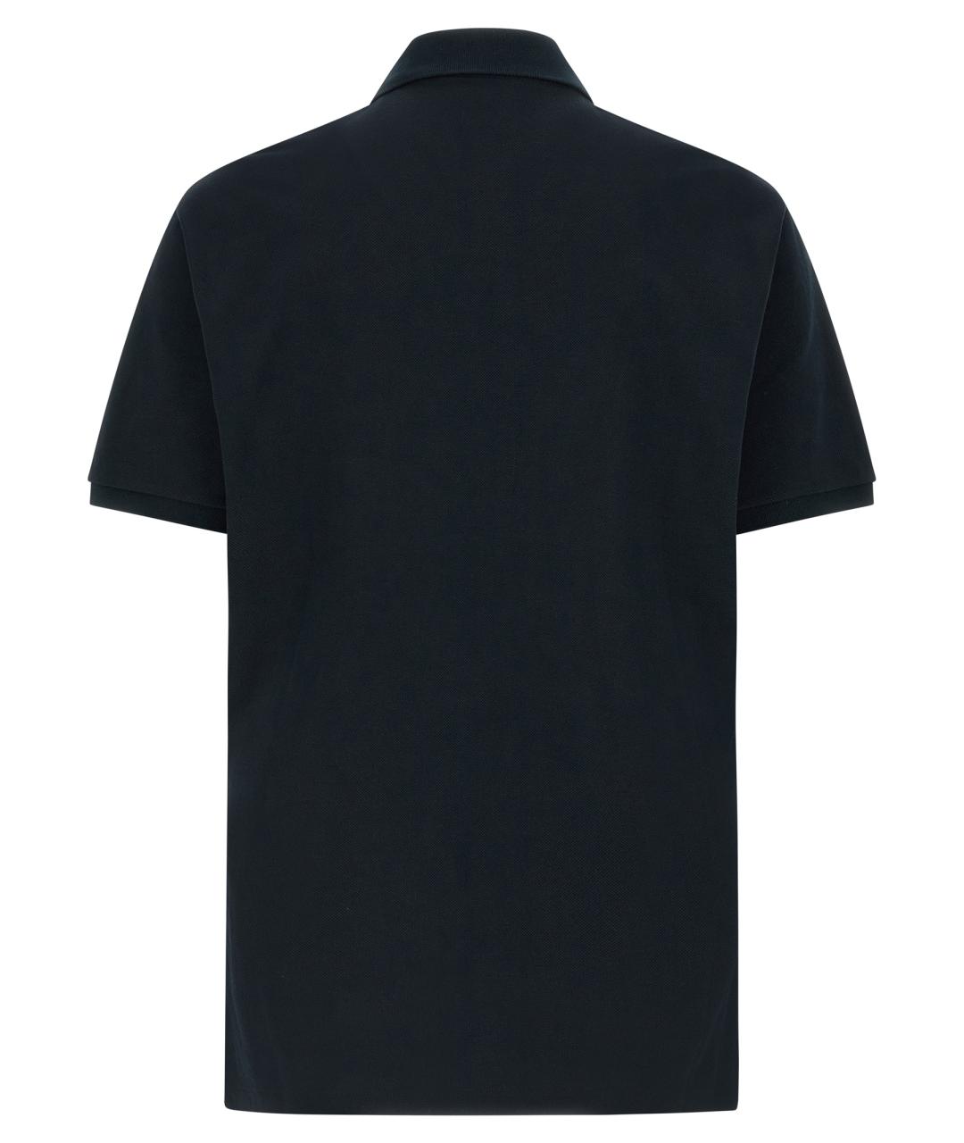 GUCCI Темно-синее хлопковое поло с коротким рукавом, фото 2