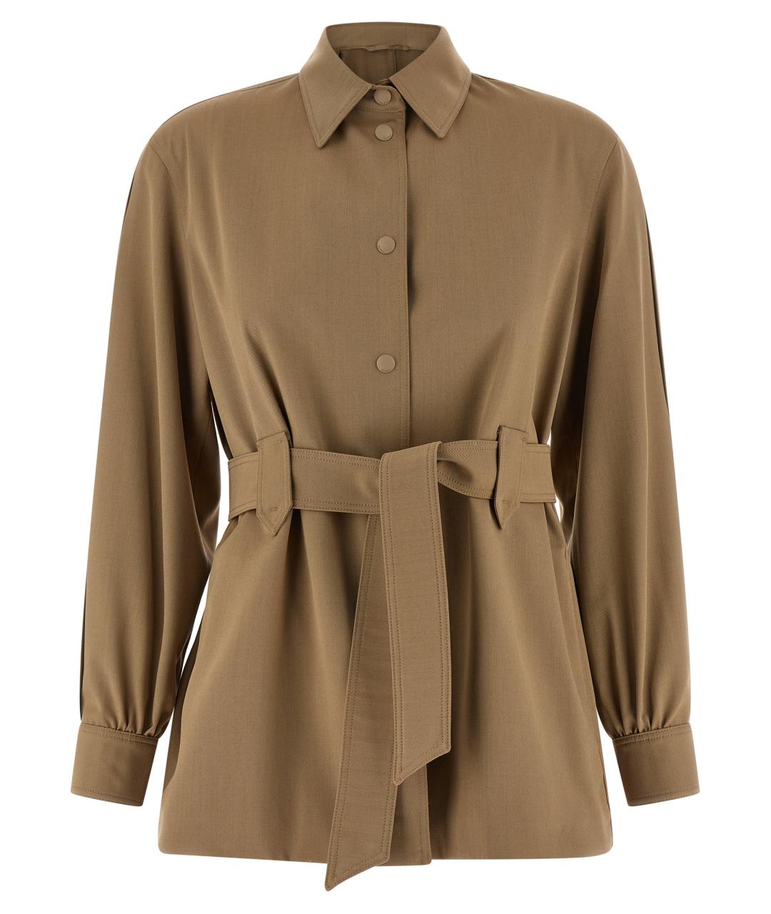 MAX MARA Бежевая шерстяная рубашка, фото 1