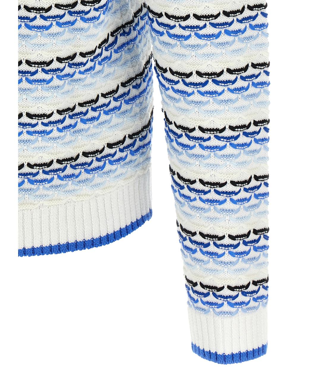 CASABLANCA Синее хлопковое поло с длинным рукавом, фото 4