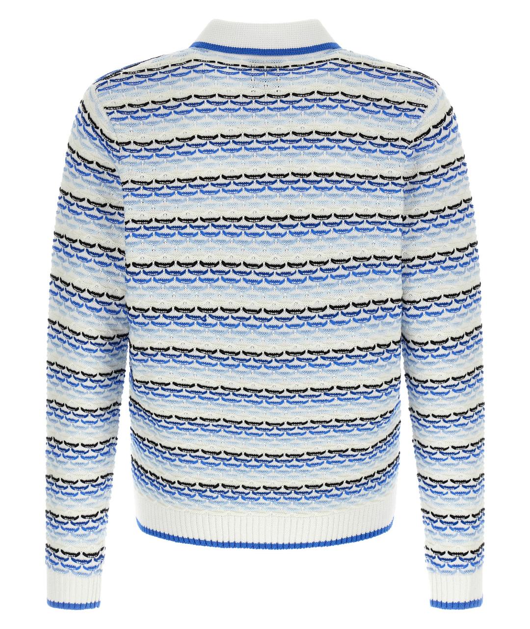 CASABLANCA Синее хлопковое поло с длинным рукавом, фото 2