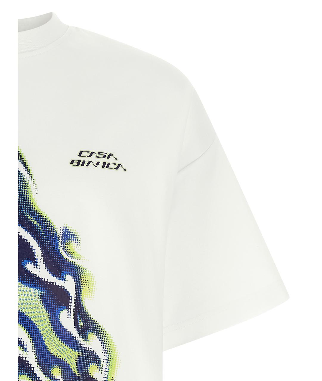 CASABLANCA Белая хлопковая футболка, фото 3