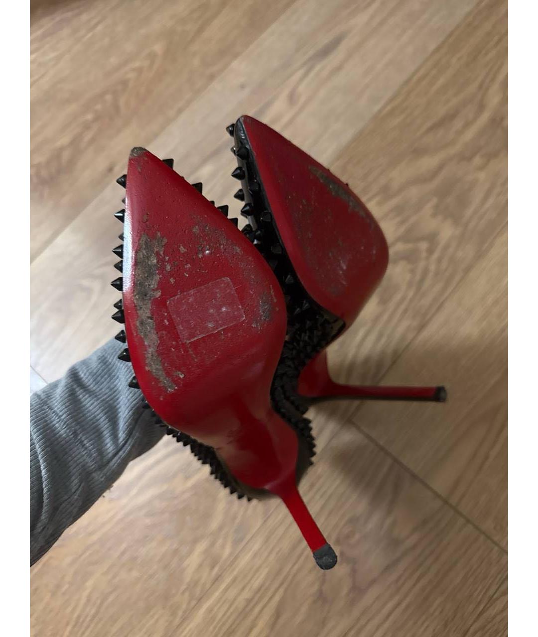 CHRISTIAN LOUBOUTIN Черные кожаные туфли, фото 5