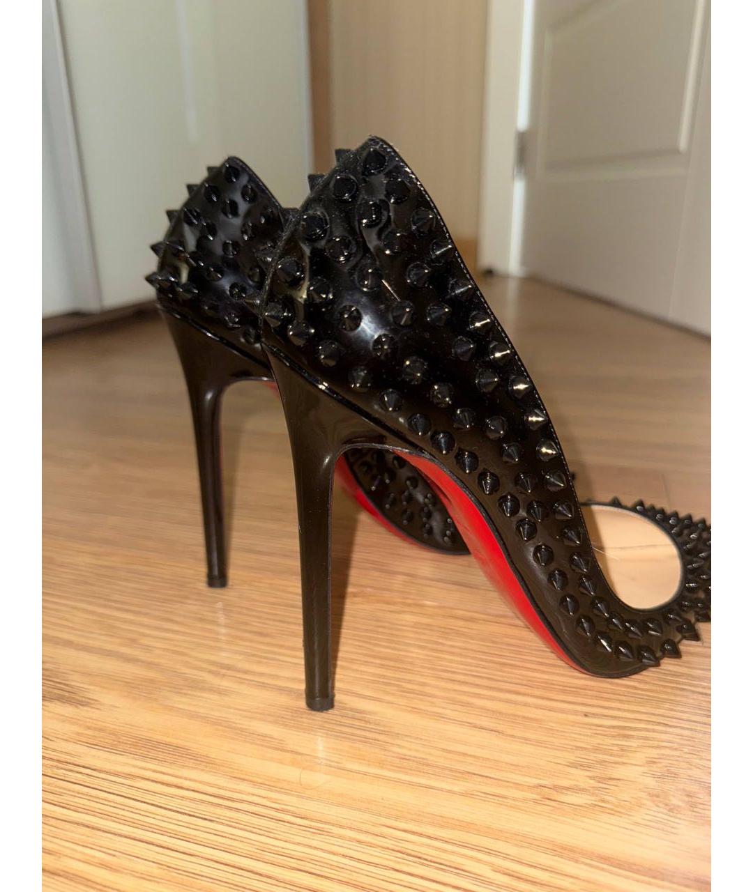 CHRISTIAN LOUBOUTIN Черные кожаные туфли, фото 4