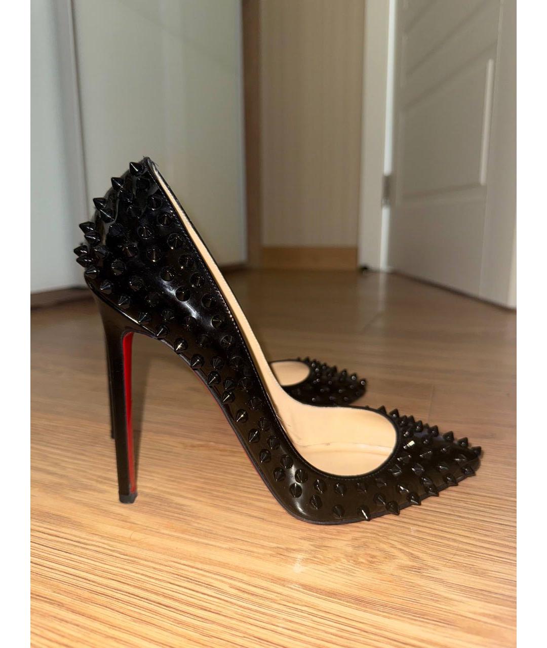CHRISTIAN LOUBOUTIN Черные кожаные туфли, фото 6