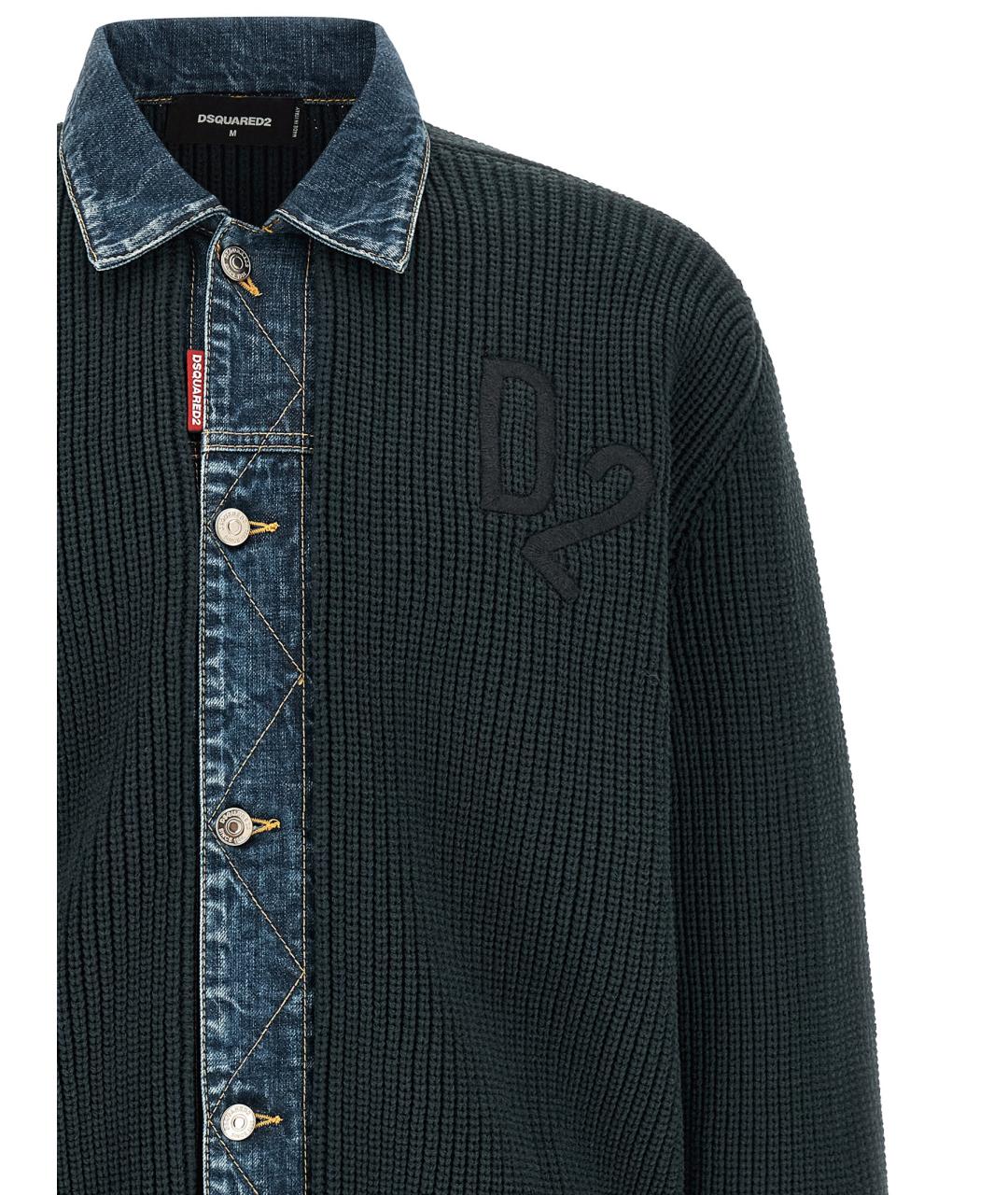 DSQUARED2 Темно-синий хлопковый кардиган, фото 3