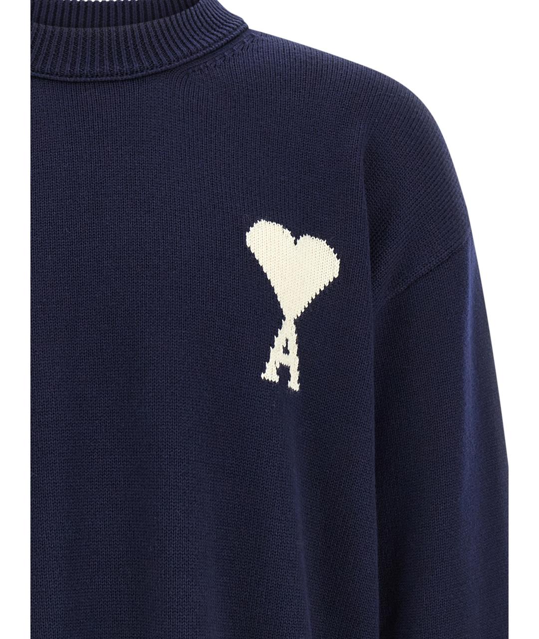 Ami Paris Синий шерстяной джемпер / свитер, фото 3