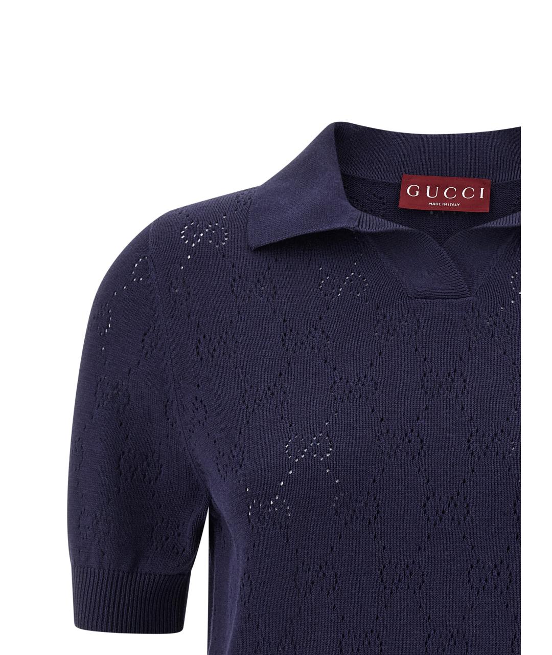 GUCCI Синий шелковый джемпер / свитер, фото 3