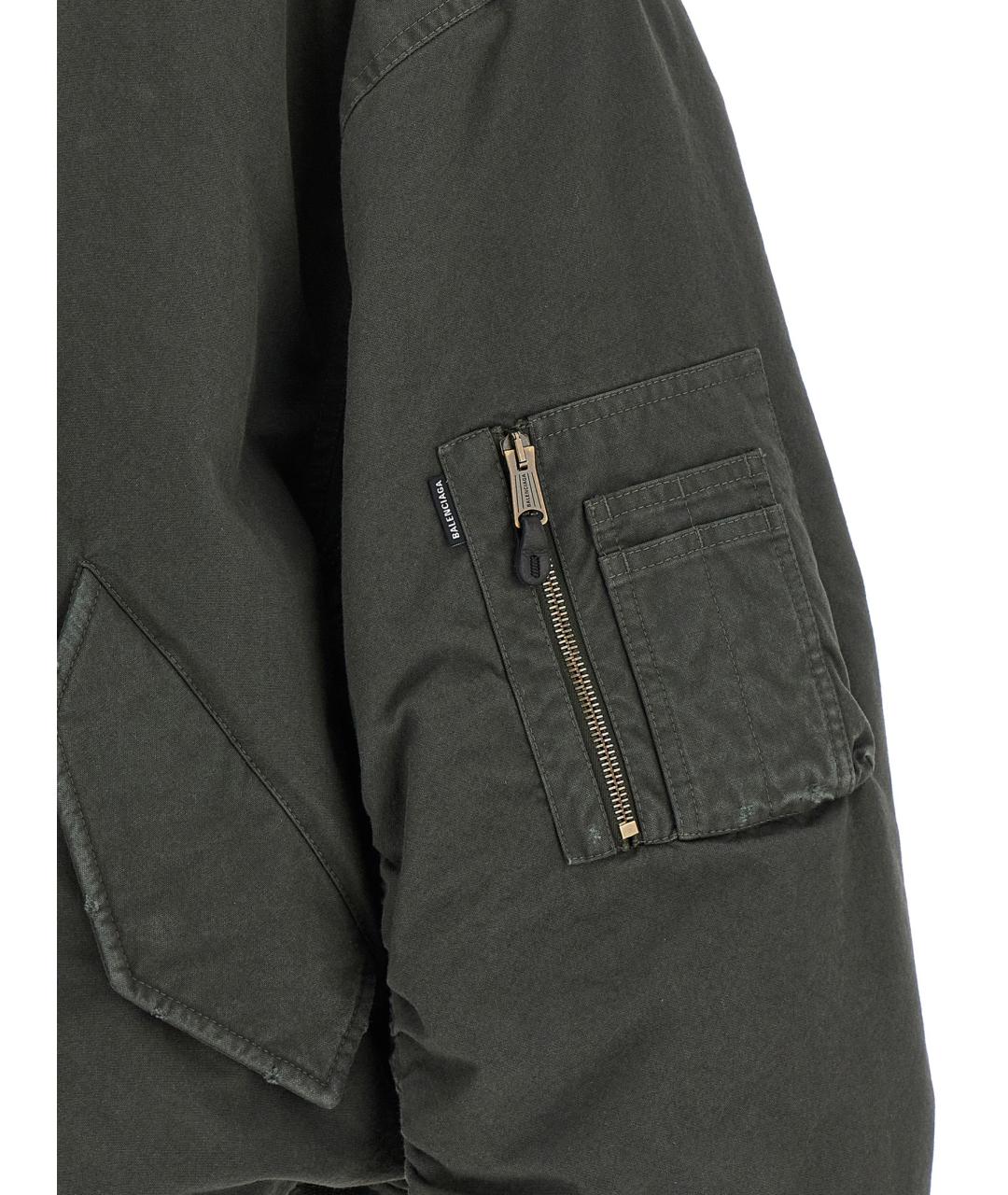 BALENCIAGA Зеленая хлопковая куртка, фото 4