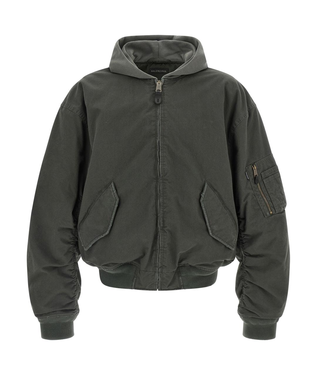 BALENCIAGA Зеленая хлопковая куртка, фото 1