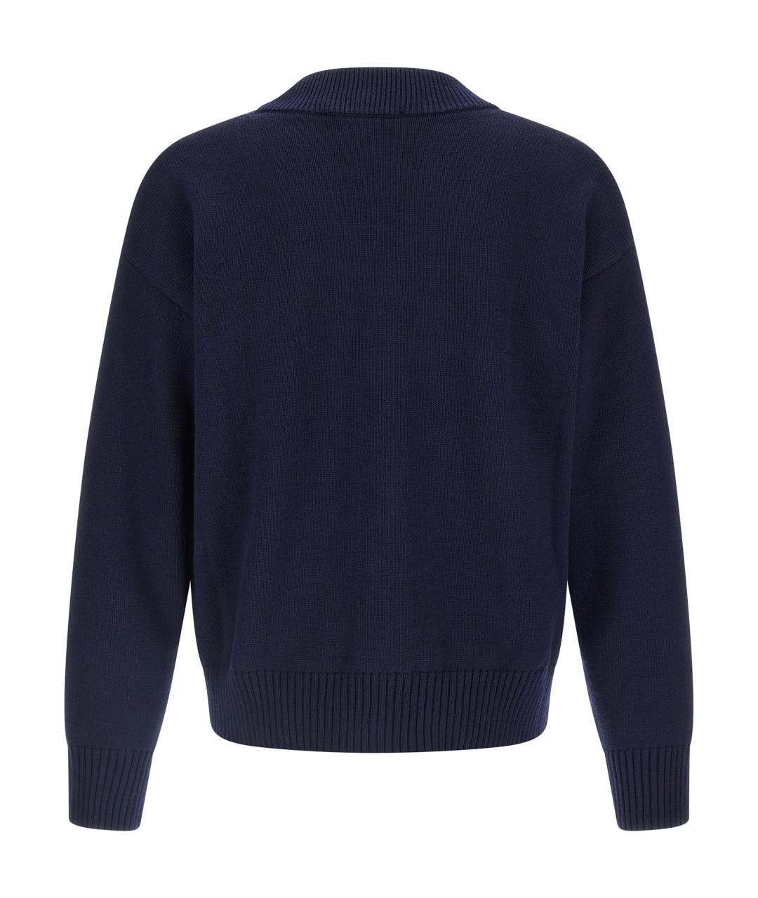 Ami Paris Синий шерстяной кардиган, фото 2