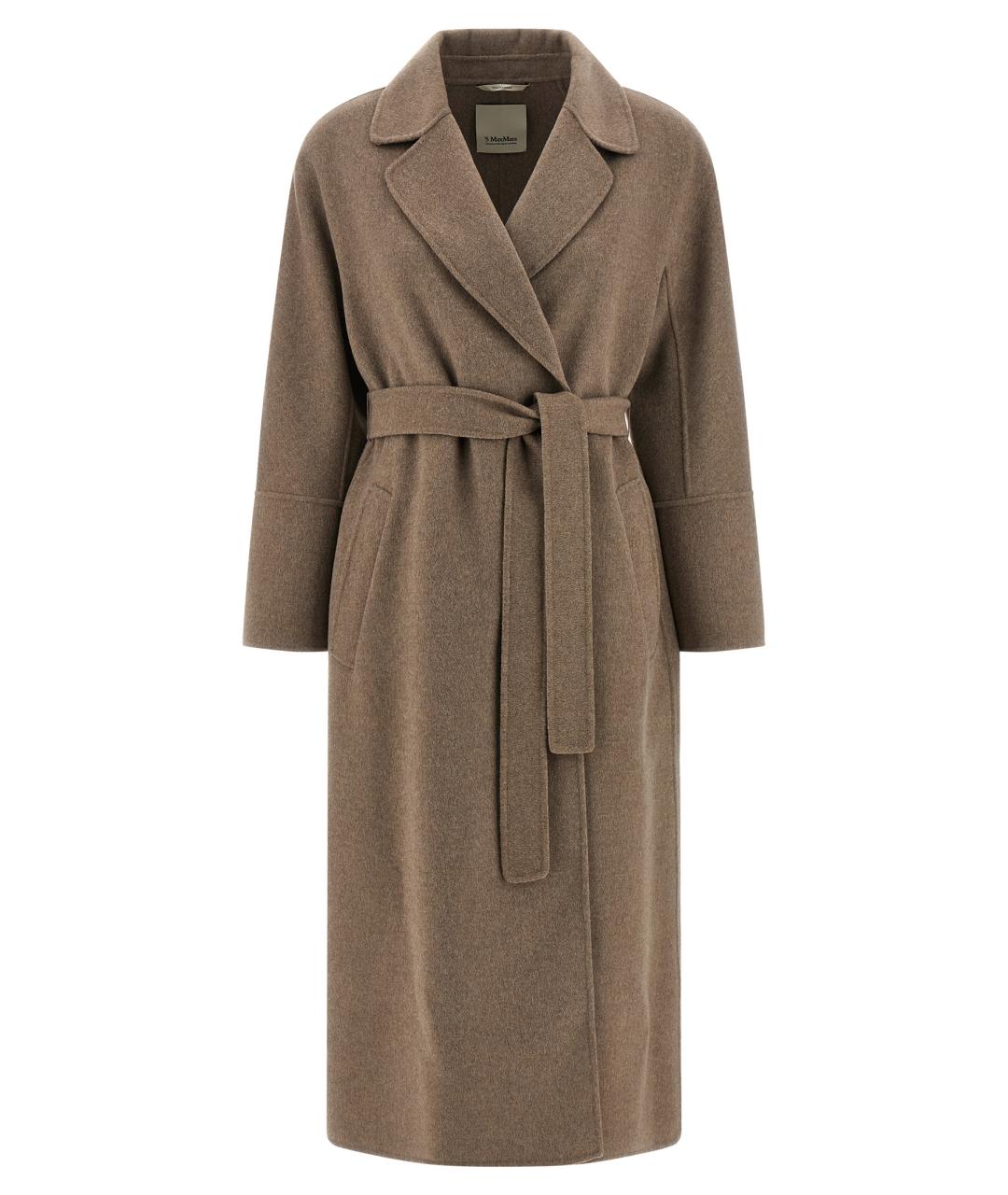 'S MAX MARA Коричневое шерстяное пальто, фото 1