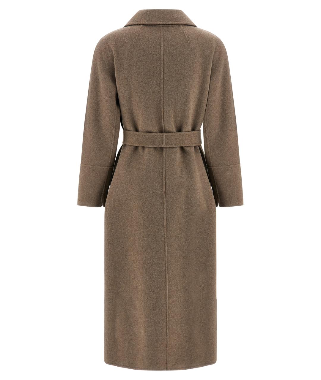 'S MAX MARA Коричневое шерстяное пальто, фото 2