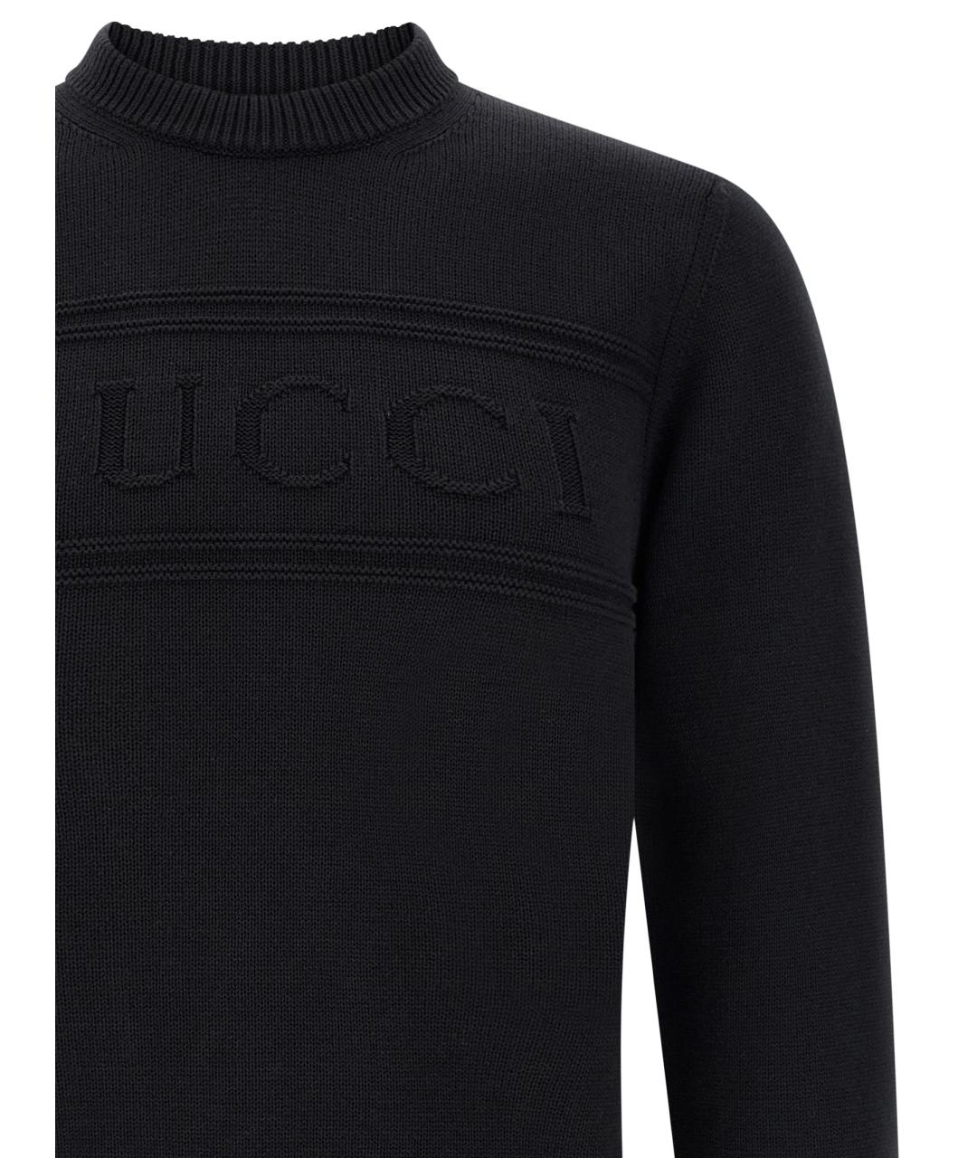 GUCCI Черный хлопковый джемпер / свитер, фото 3