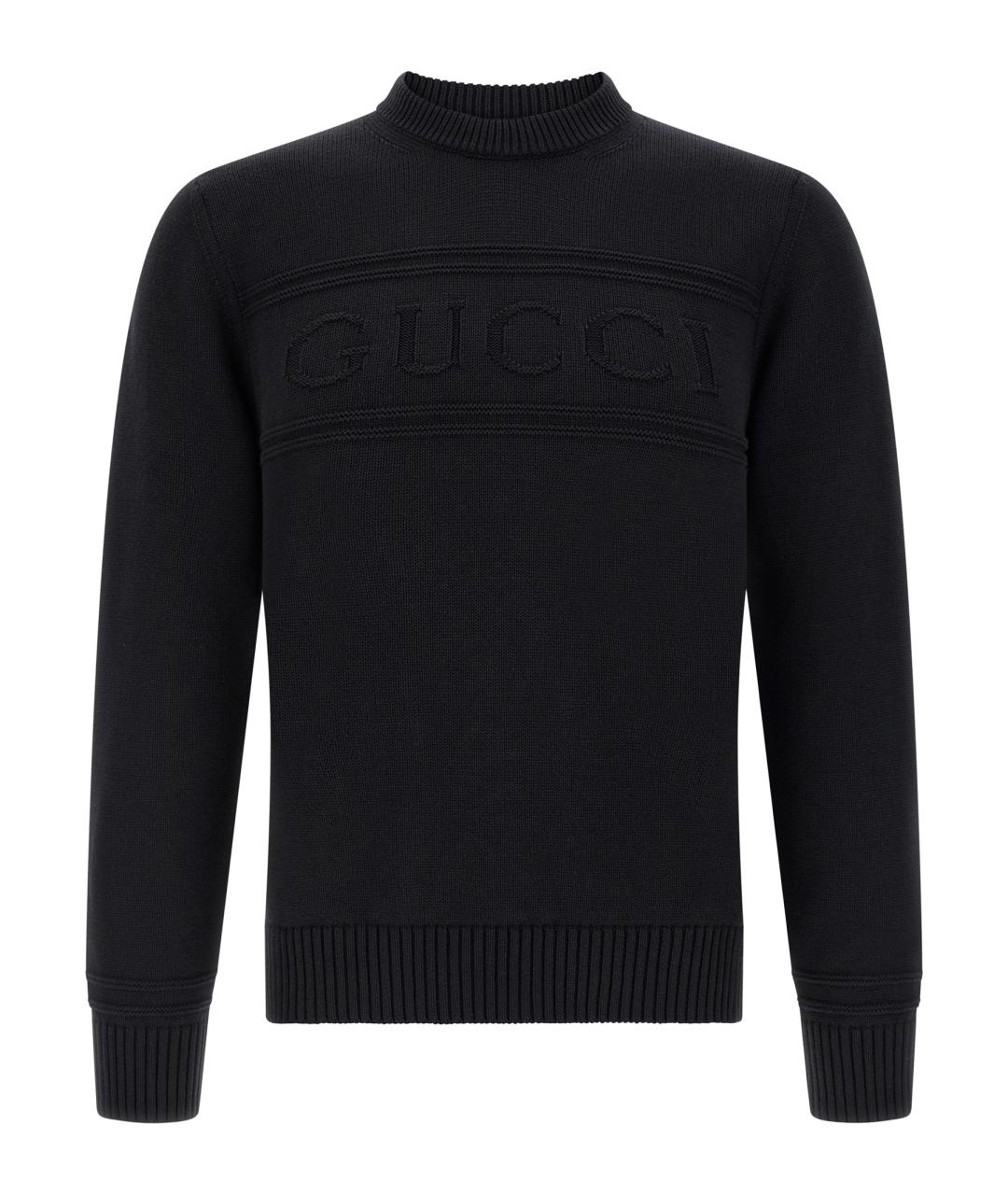 GUCCI Черный хлопковый джемпер / свитер, фото 1