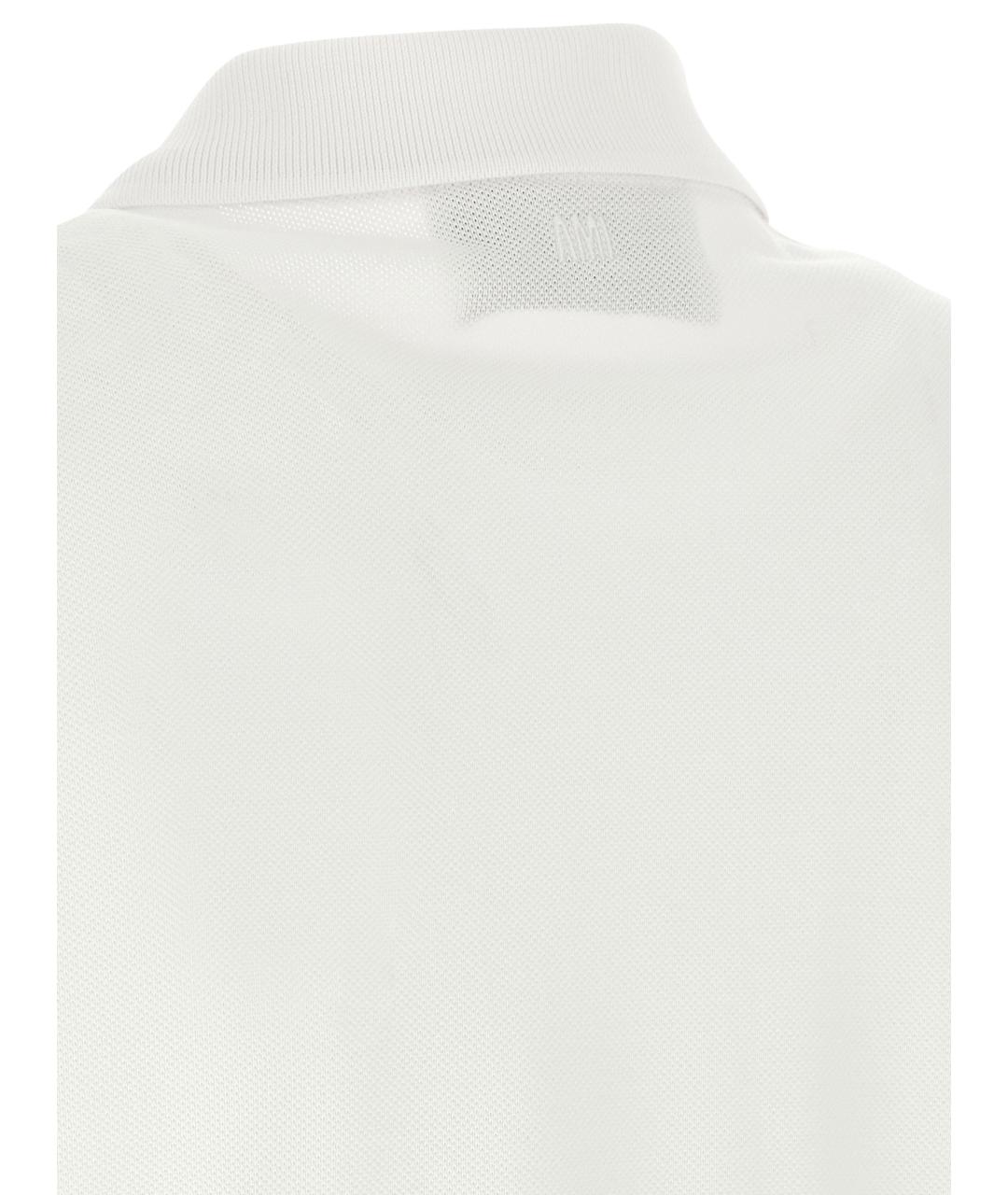 Ami Paris Белое хлопковое поло с коротким рукавом, фото 4