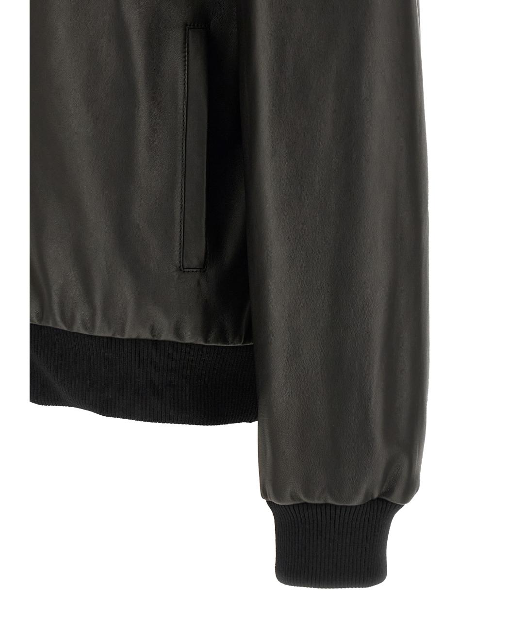 FENDI Черная кожаная куртка, фото 4