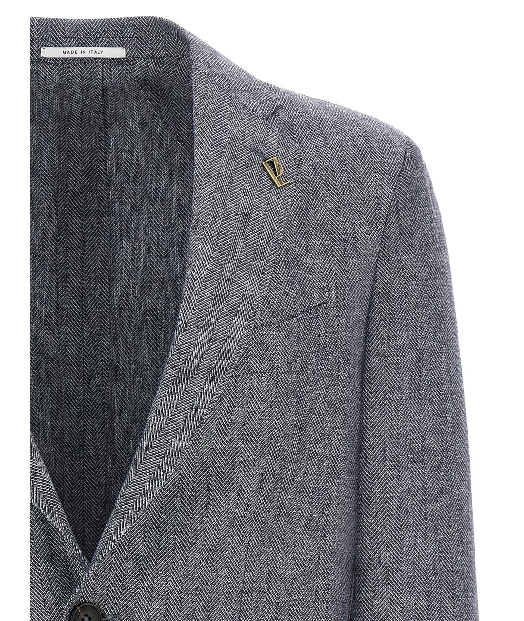 PAL ZILERI Синий льняной пиджак, фото 3