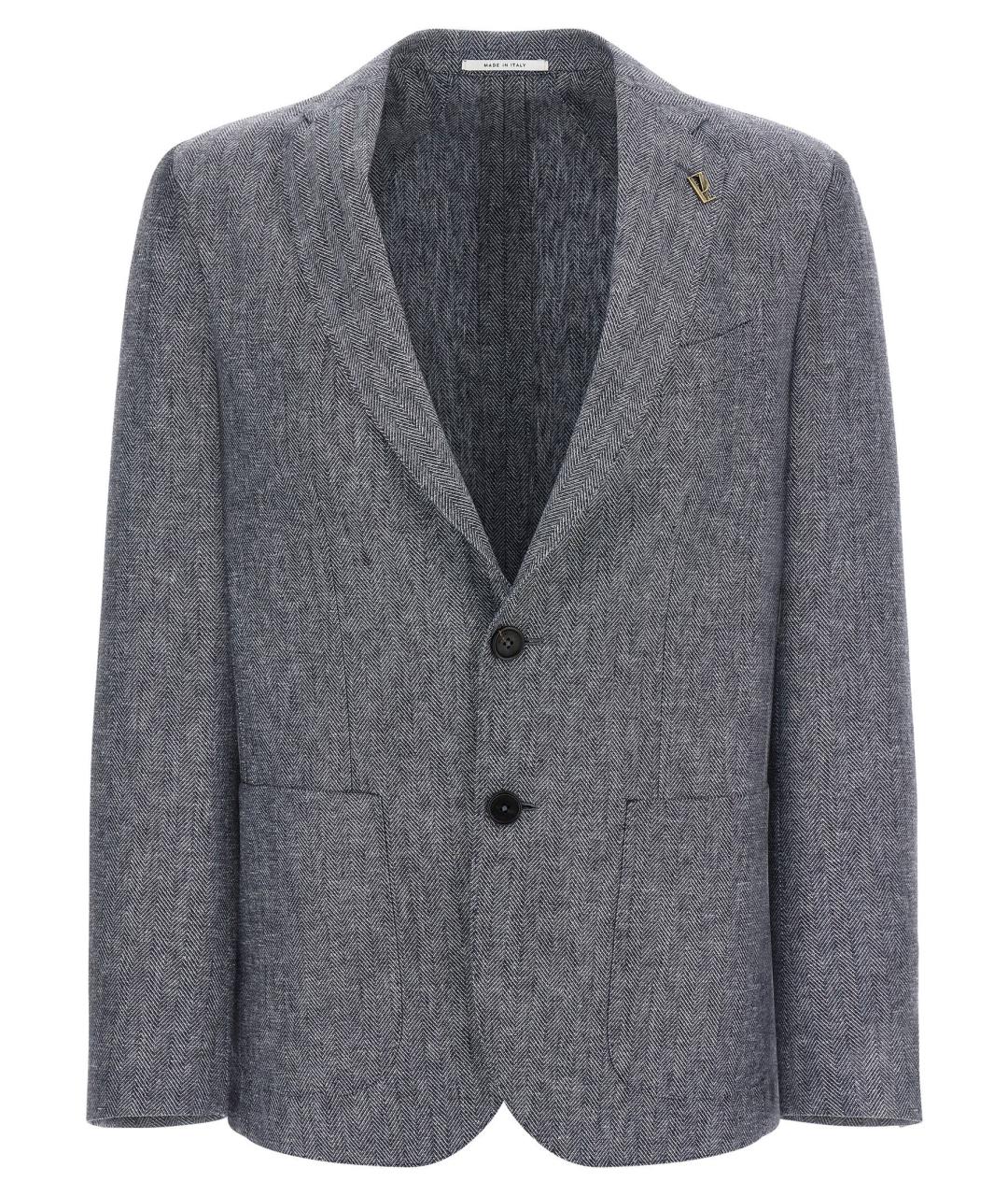 PAL ZILERI Синий льняной пиджак, фото 1