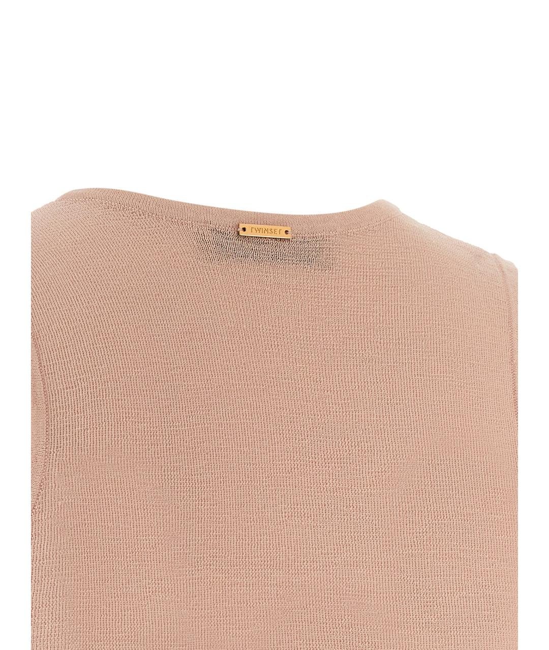 TWIN-SET Розовая хлопковая майка, фото 4