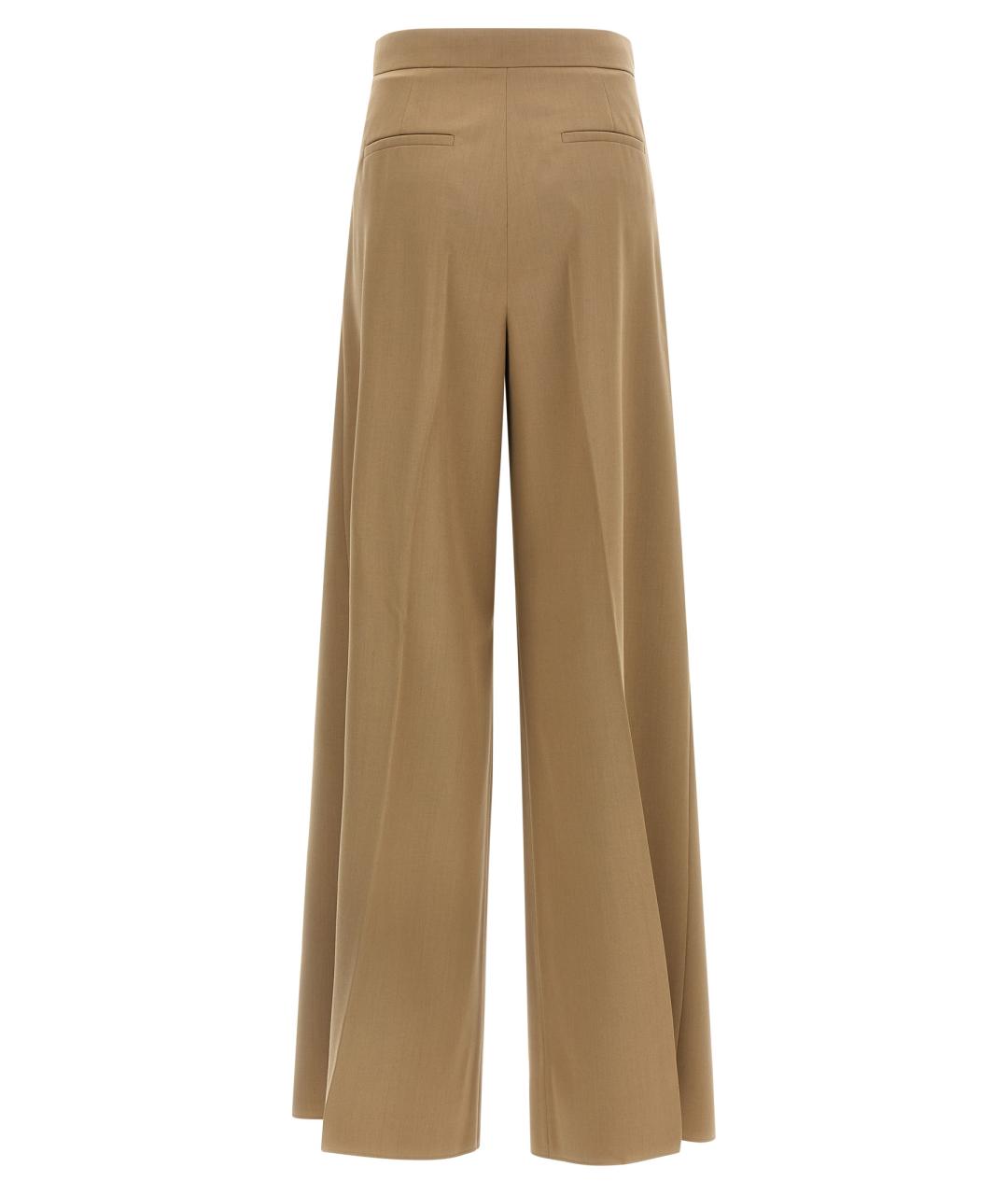MAX MARA Коричневые шерстяные брюки широкие, фото 2