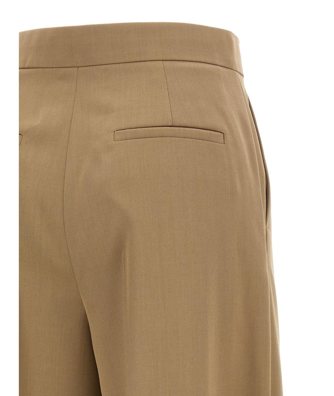 MAX MARA Коричневые шерстяные брюки широкие, фото 4