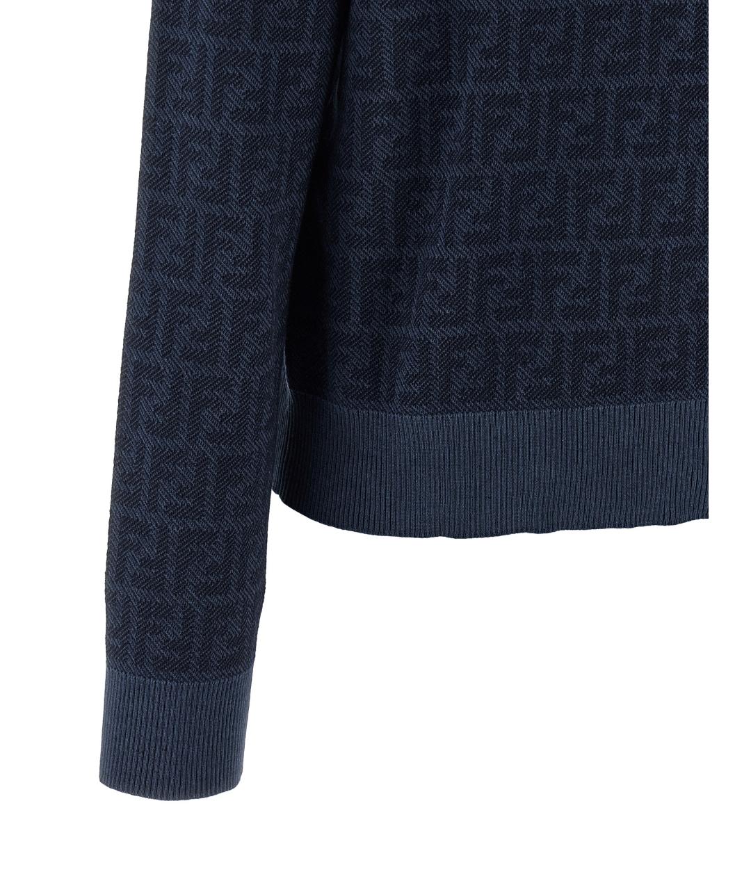 FENDI Синий шерстяной кардиган, фото 4