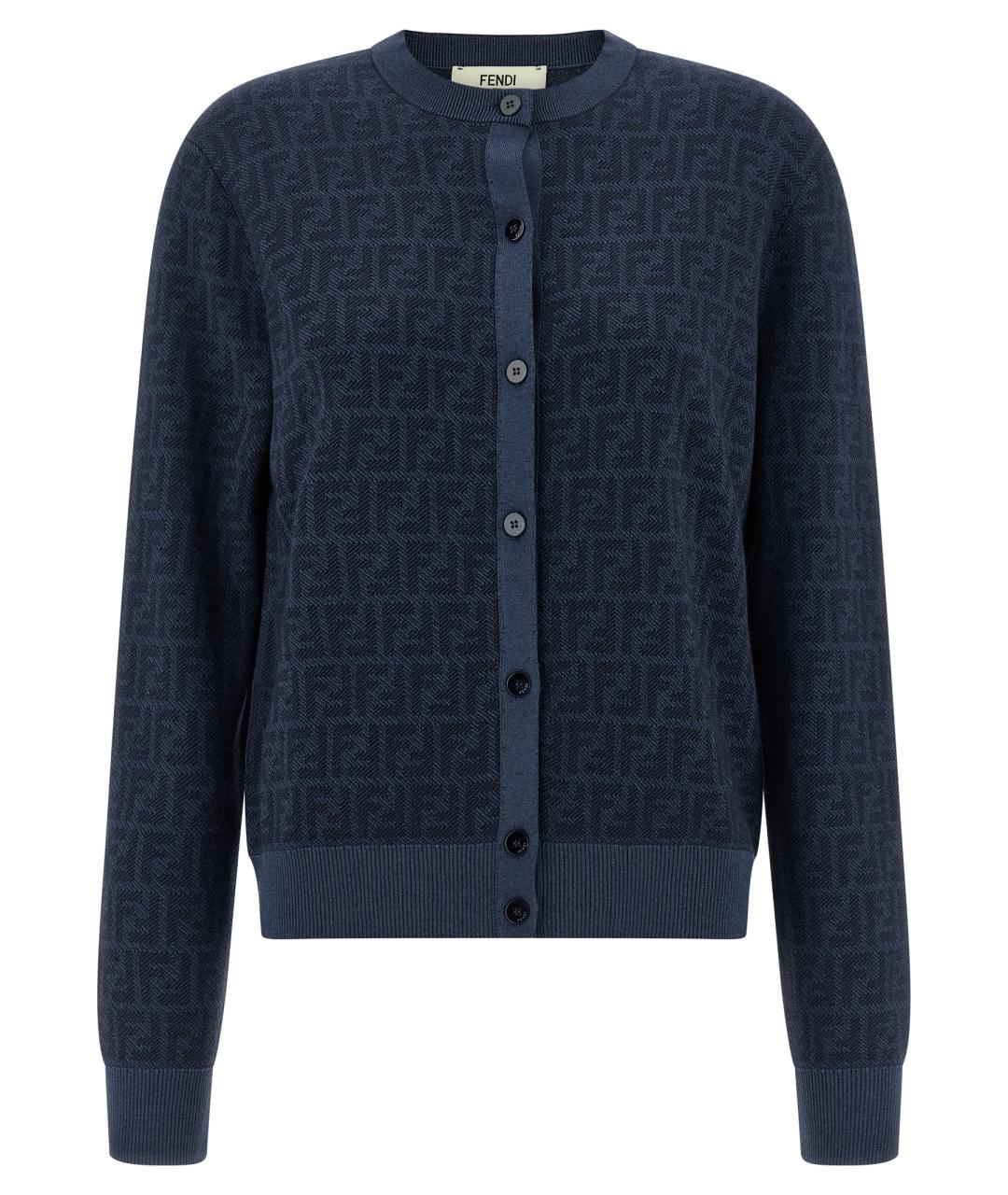 FENDI Синий шерстяной кардиган, фото 1