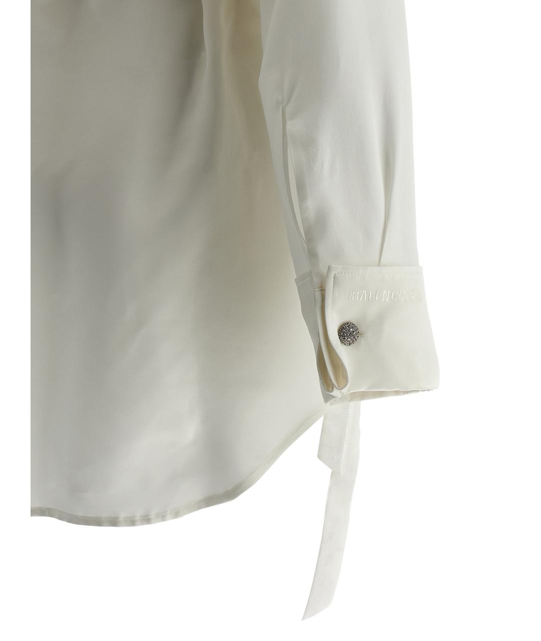 BALENCIAGA Белая шелковая блузы, фото 4