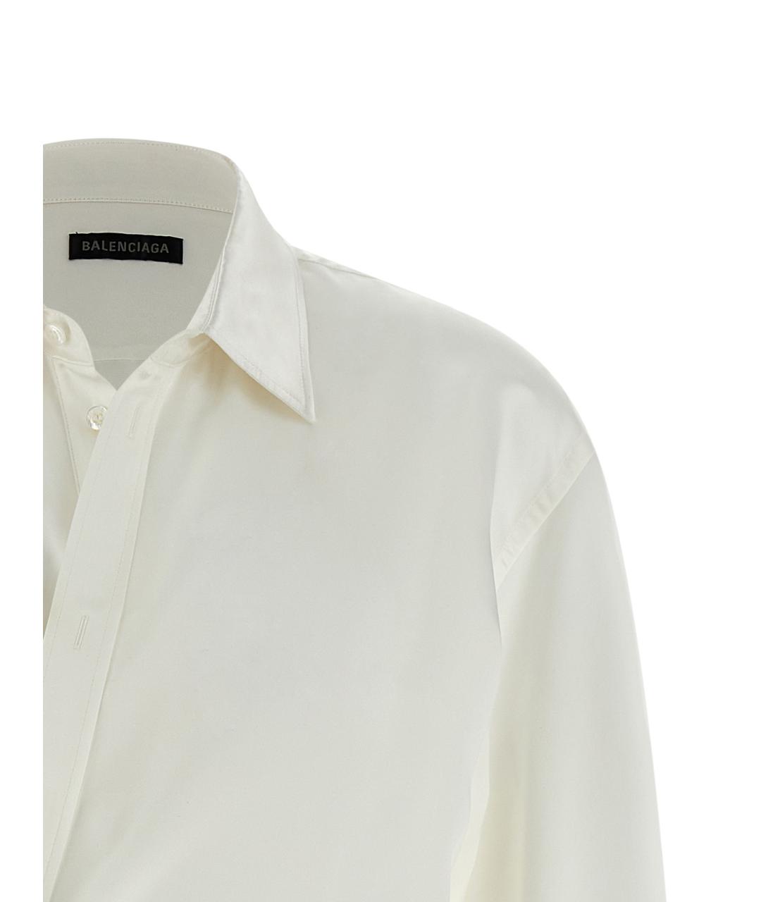 BALENCIAGA Белая шелковая блузы, фото 3