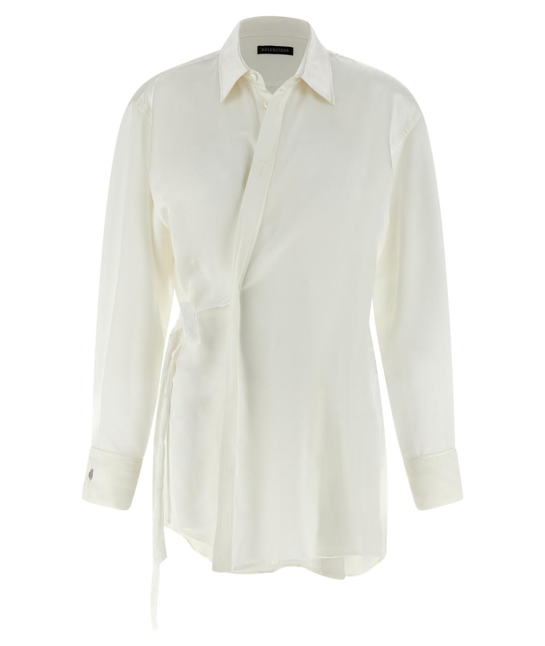 BALENCIAGA Белая шелковая блузы, фото 1
