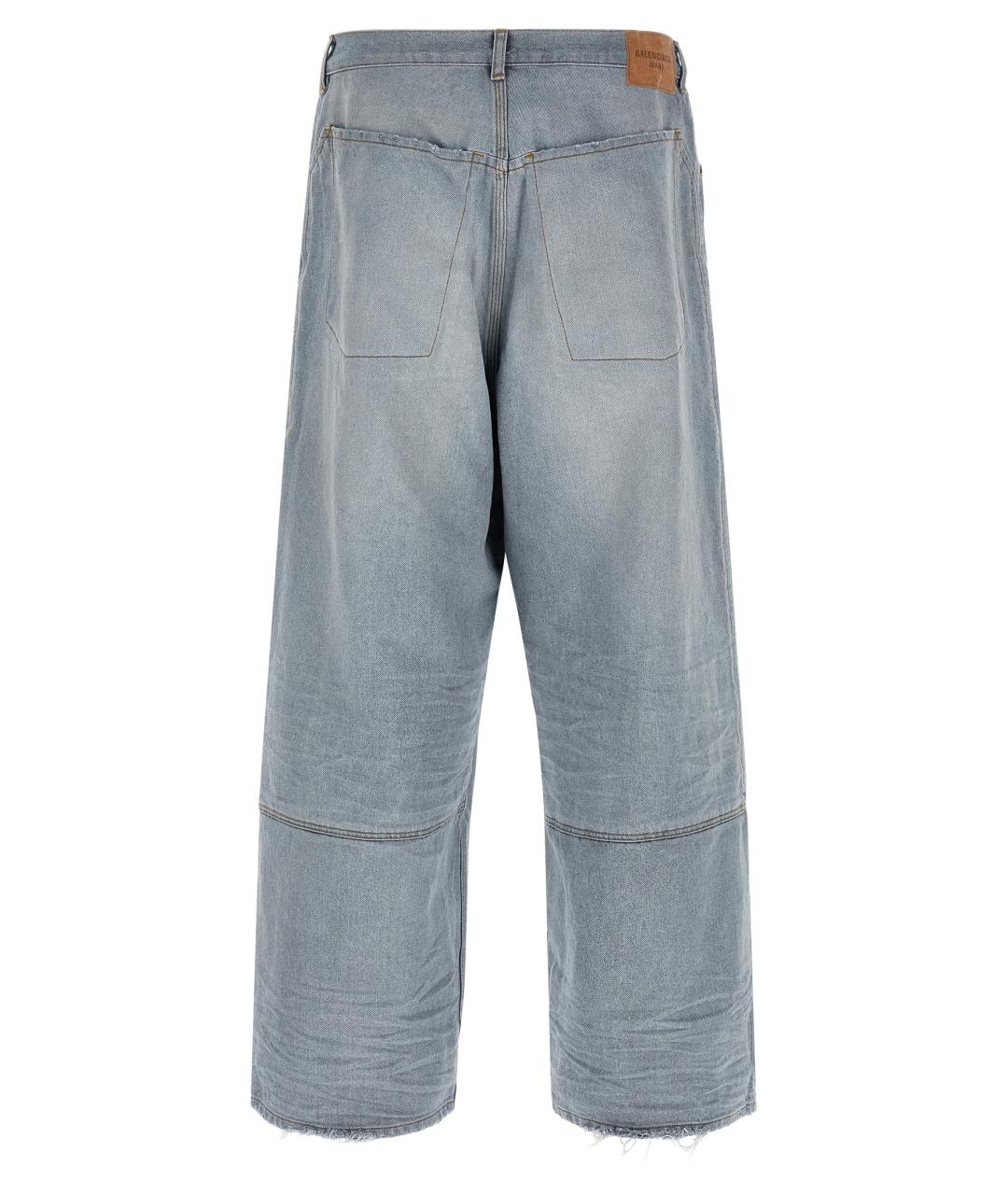 BALENCIAGA Голубые хлопковые прямые джинсы, фото 2