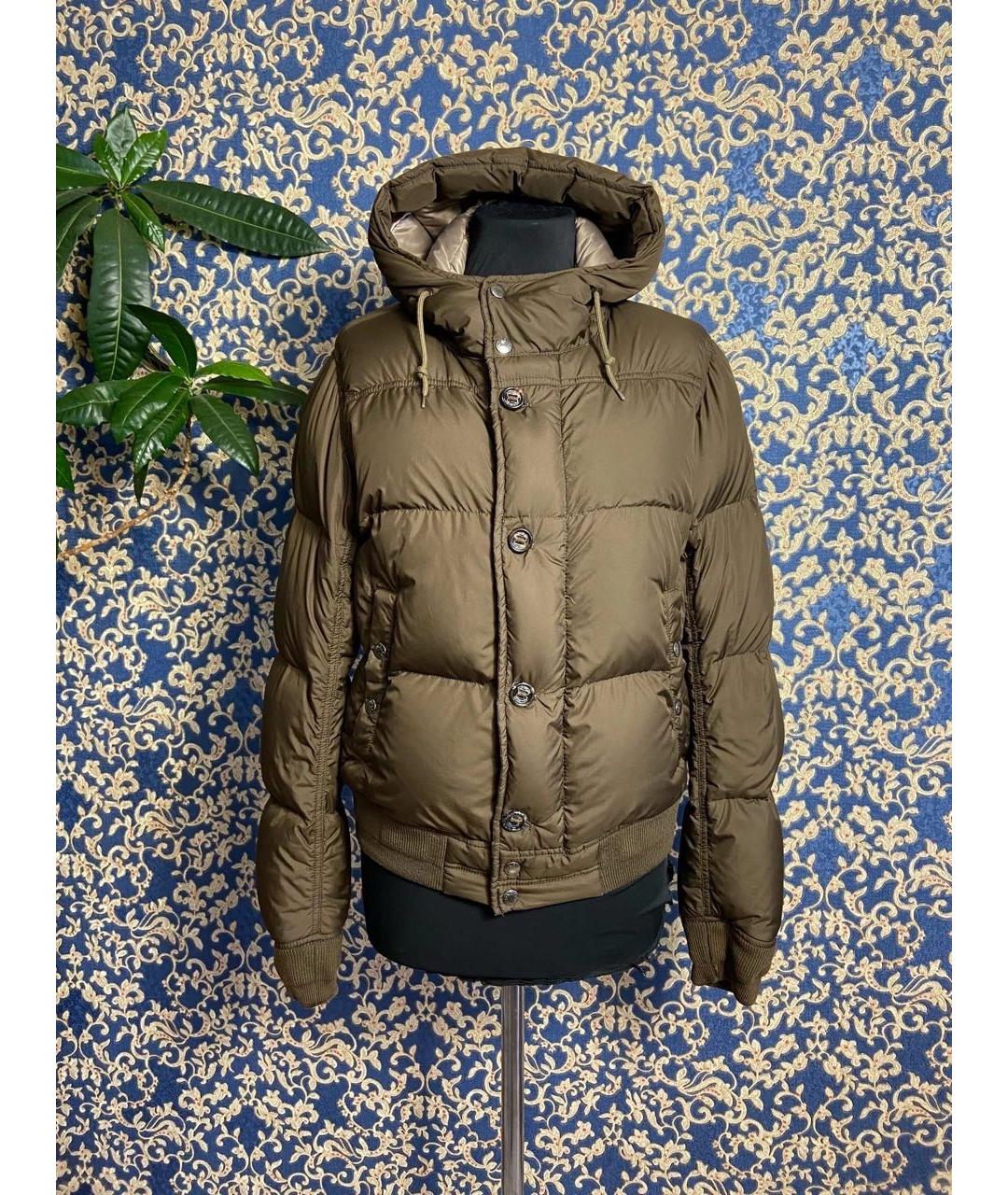 MONCLER Хаки полиэстеровый пуховик, фото 9