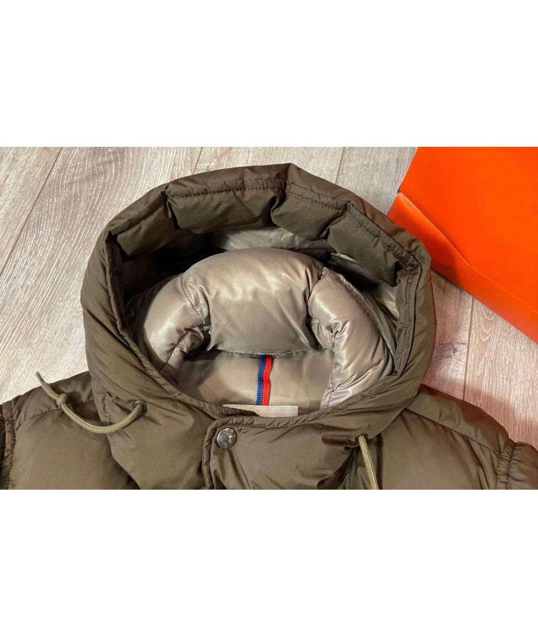 MONCLER Хаки полиэстеровый пуховик, фото 6