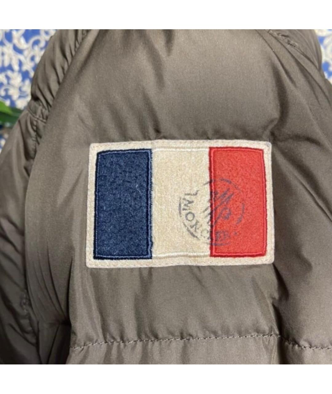MONCLER Хаки полиэстеровый пуховик, фото 8