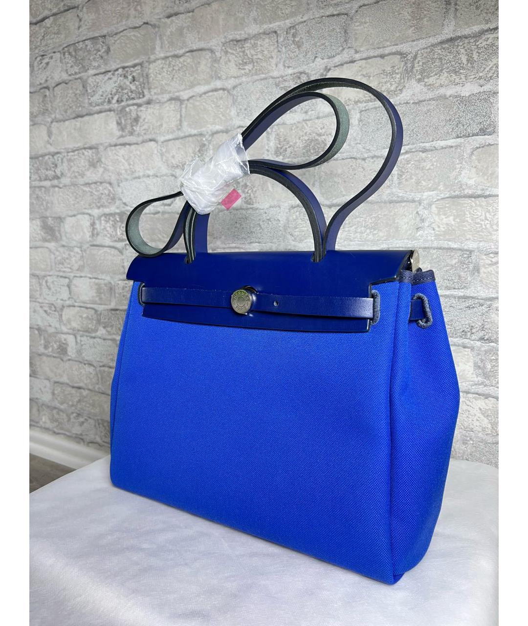 HERMES Синяя тканевая сумка через плечо, фото 2
