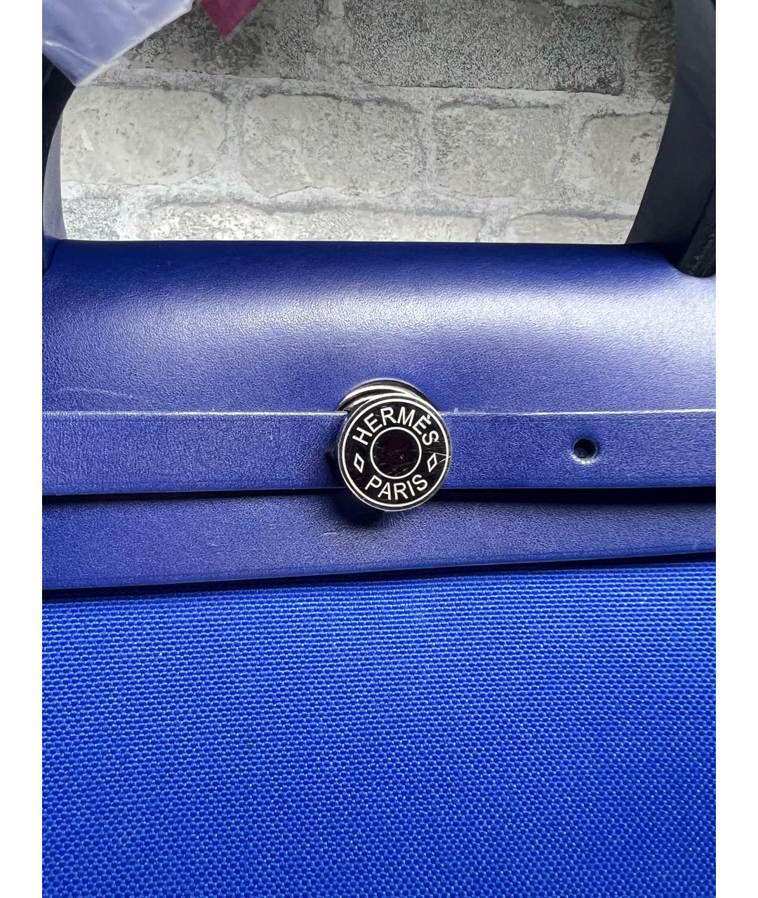 HERMES Синяя тканевая сумка через плечо, фото 3