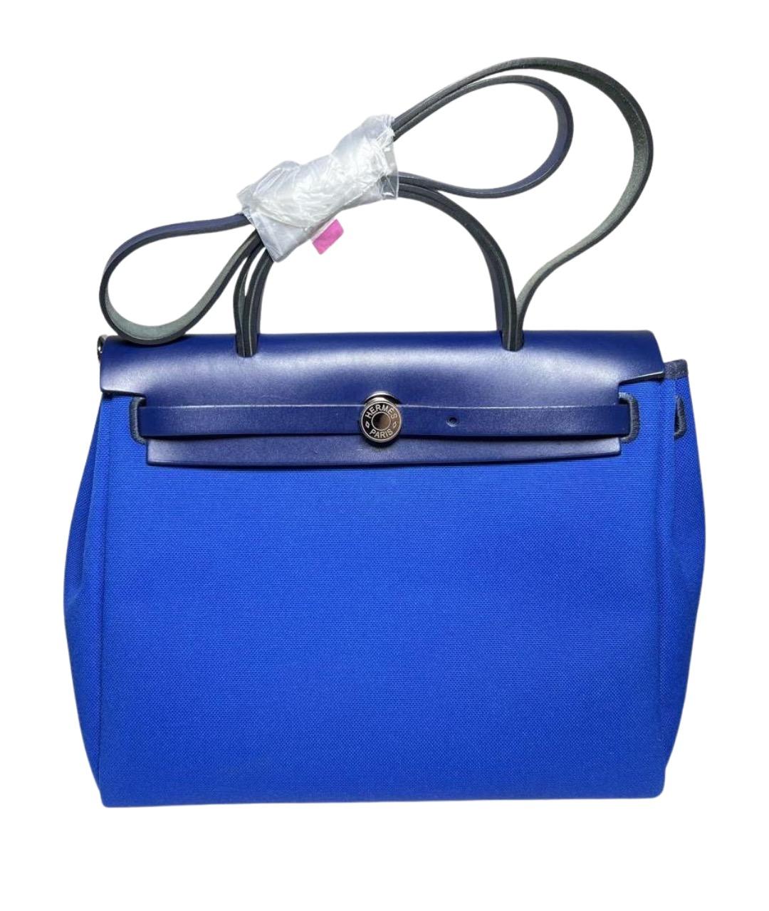 HERMES Синяя тканевая сумка через плечо, фото 1