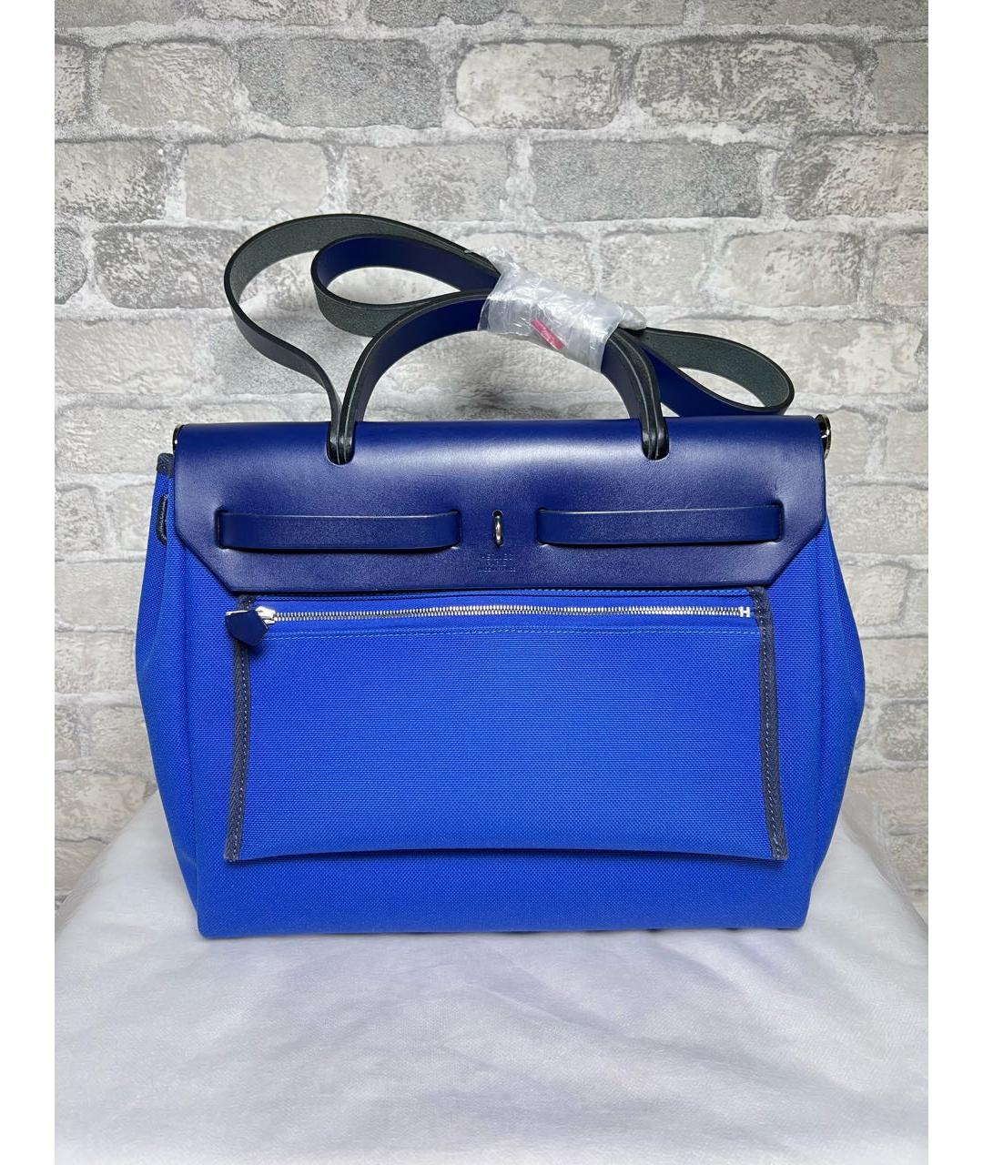 HERMES Синяя тканевая сумка через плечо, фото 4