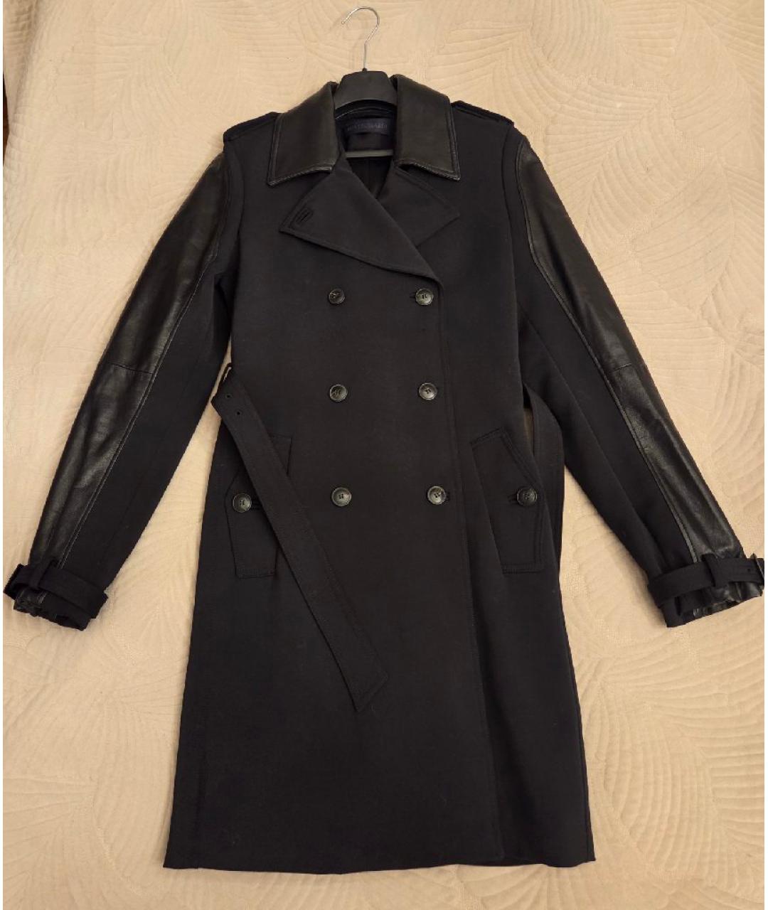 TRUSSARDI Черное вискозное пальто, фото 10