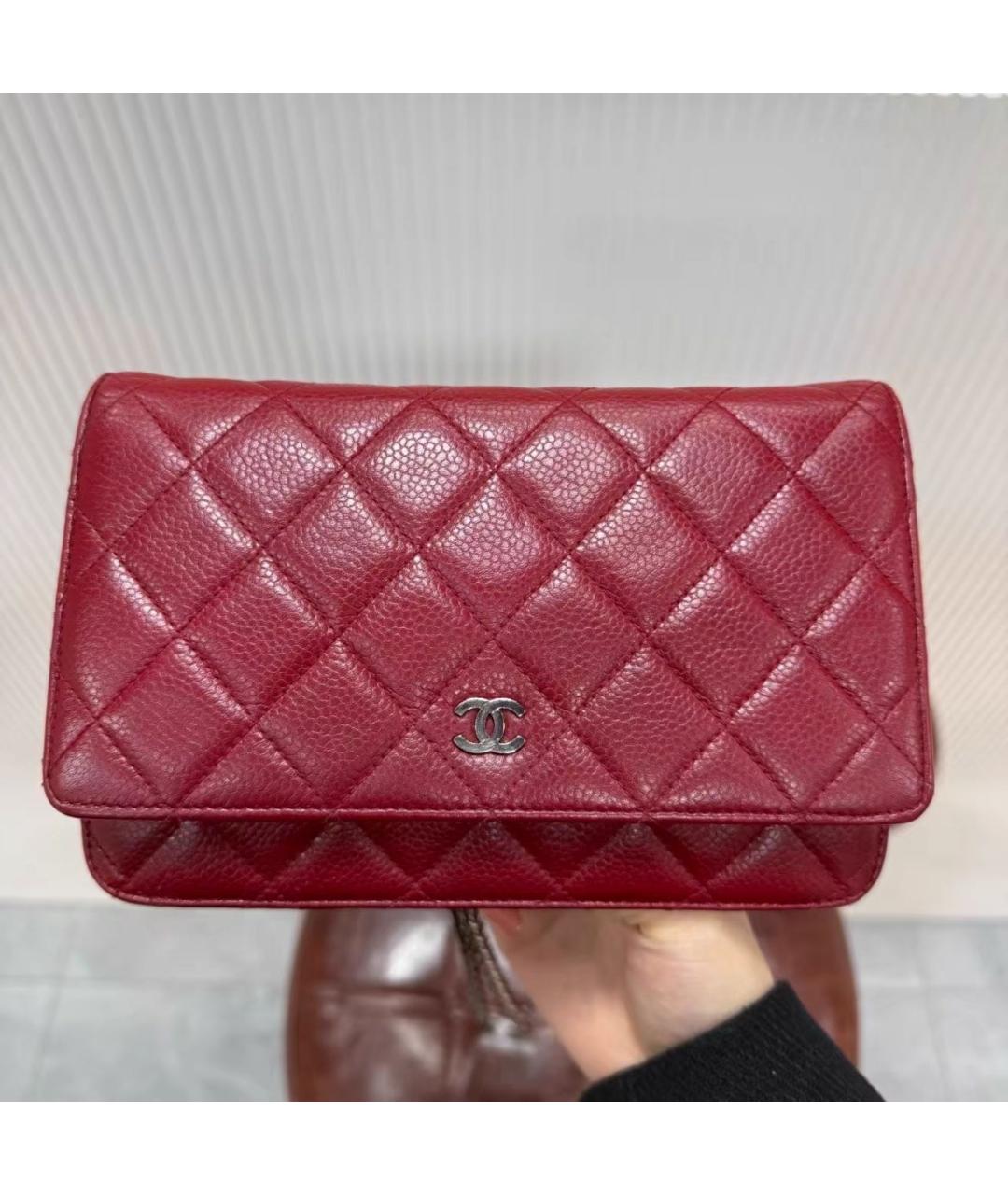 CHANEL Красная кожаная сумка через плечо, фото 2