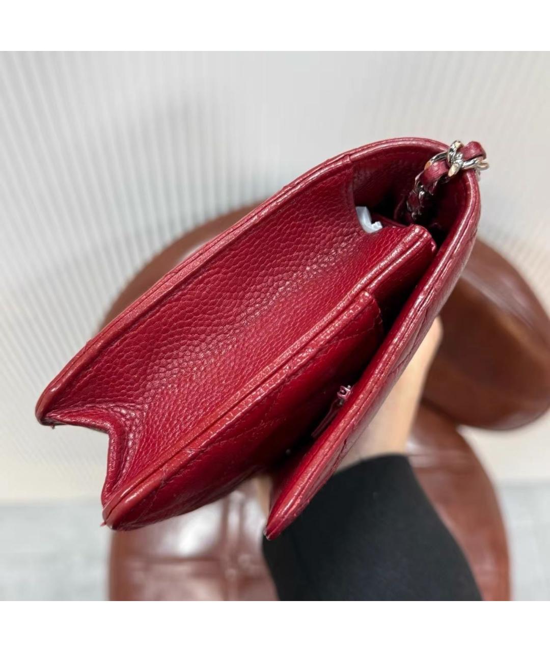 CHANEL Красная кожаная сумка через плечо, фото 6