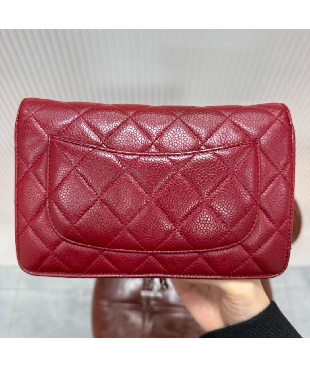 CHANEL Красная кожаная сумка через плечо, фото 4
