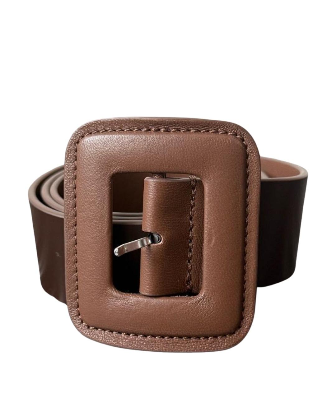 MAX MARA Коричневый кожаный ремень, фото 1