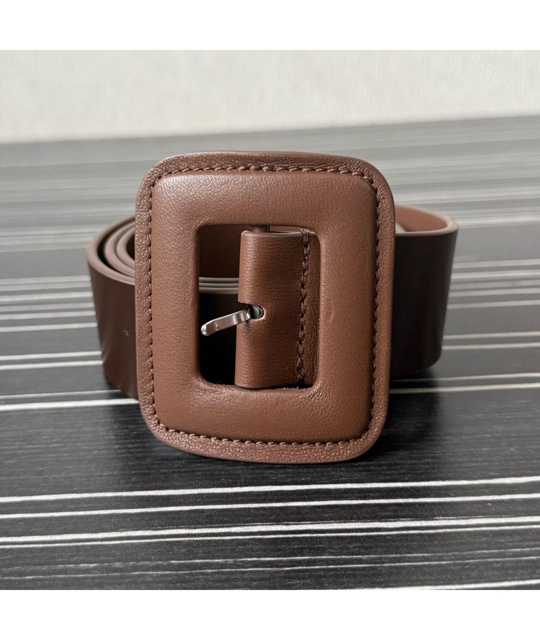 MAX MARA Коричневый кожаный ремень, фото 6