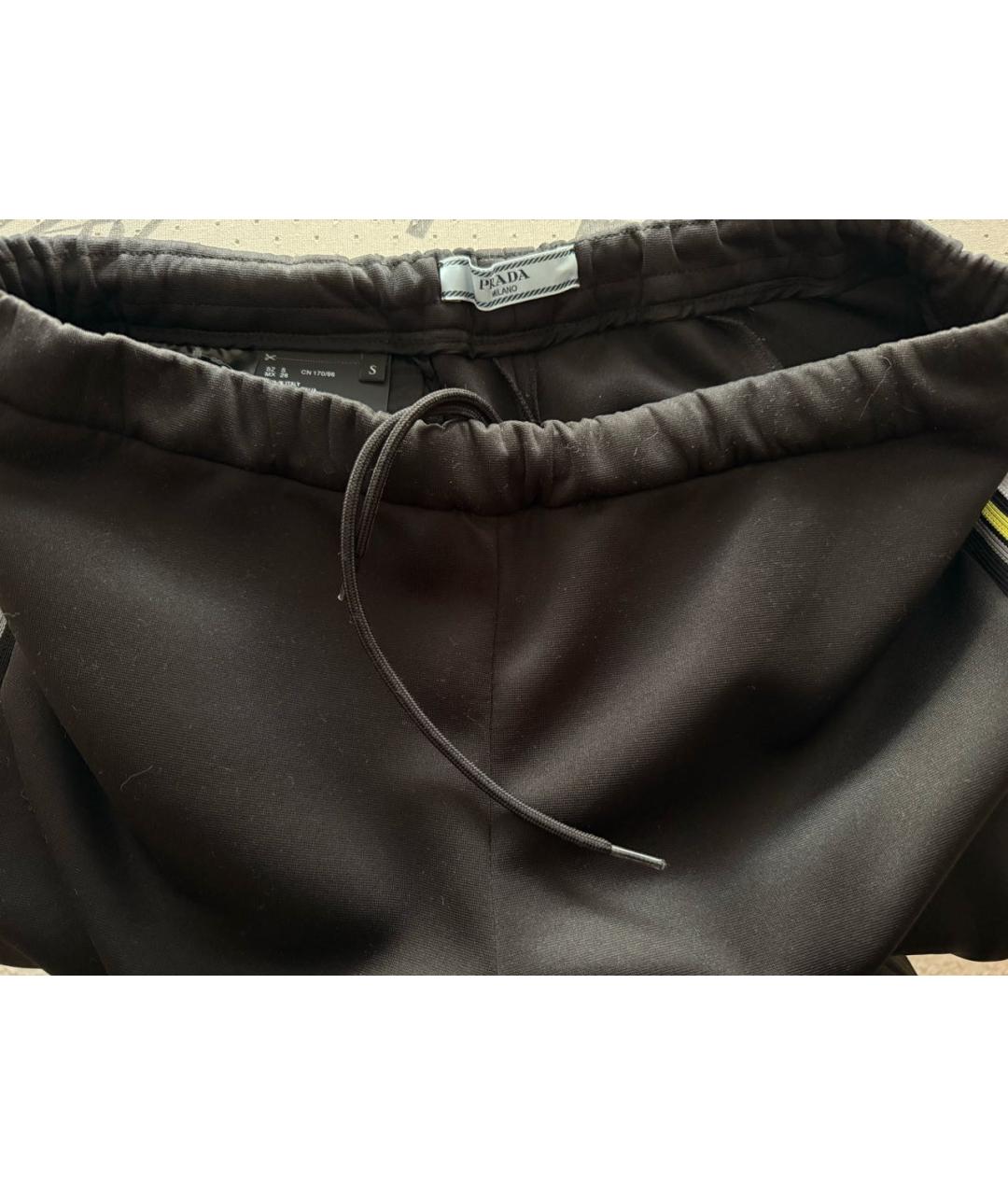 PRADA Черные полиэстеровые спортивные брюки и шорты, фото 4