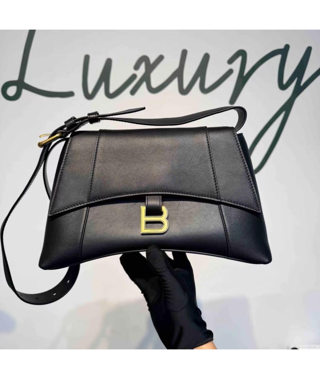 BALENCIAGA Черная кожаная сумка через плечо, фото 8