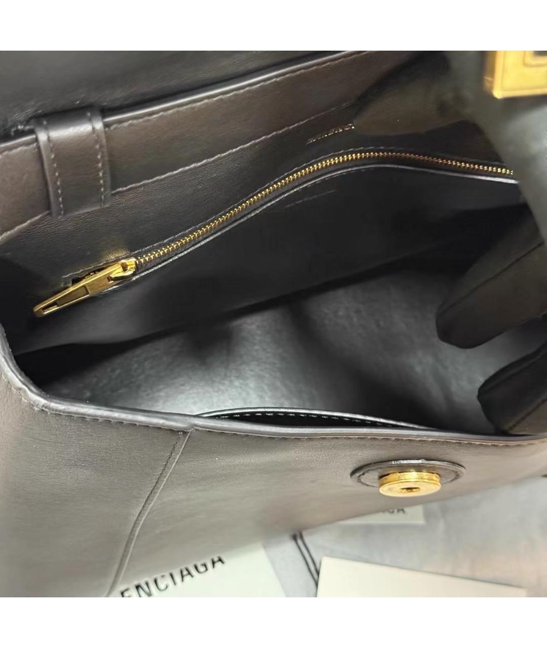 BALENCIAGA Черная кожаная сумка через плечо, фото 7