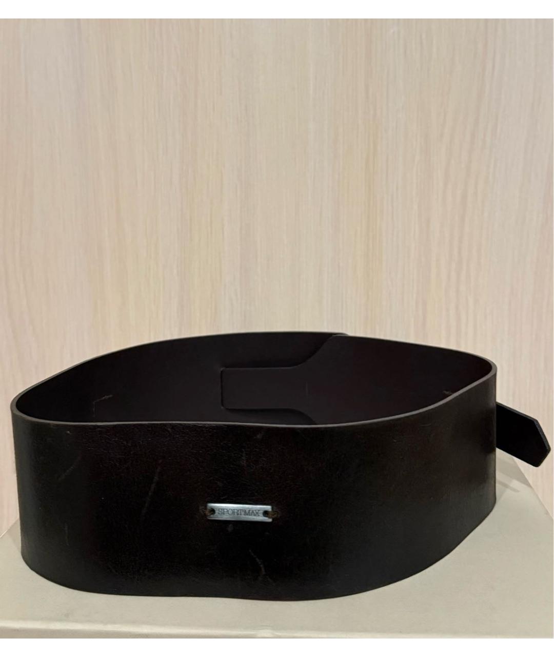 SPORTMAX Коричневый кожаный ремень, фото 4